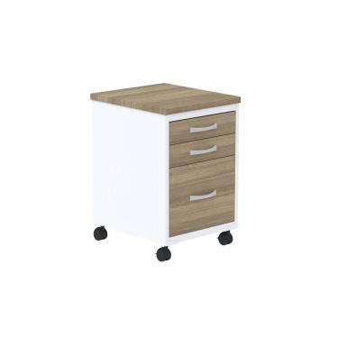 Imagem de Gaveteiro Volante 3 Gavetas Gvps03p25tub Noce Naturalle/branco