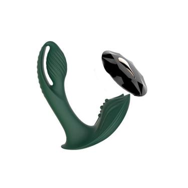 Imagem de Vibrador Recarregável Ponto G Com Estimulador E 9 Modos De Vibração Becky - Coleção Royal Verde