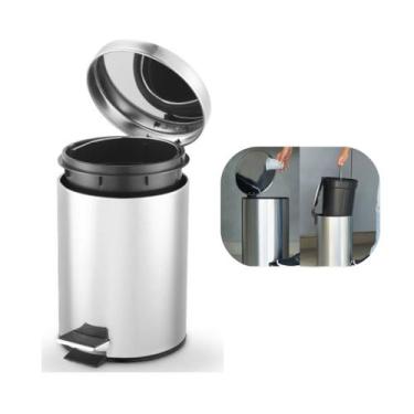 Imagem de Lixeira Em Aço Inox Premium 5 Litros Com Pedal Antiderrapante Cozinha 