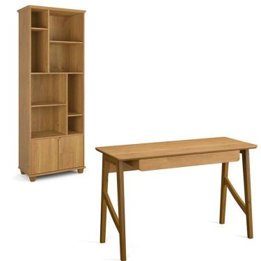 Imagem de Conjunto De Escrivaninha Com 1 Gaveta E Livreiro Taurus Cinamomo Cinamomo