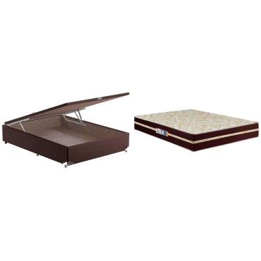 Imagem de Colchão Casal Hellen Millenium Box 138cm De Largura Probel Marrom Com Bege