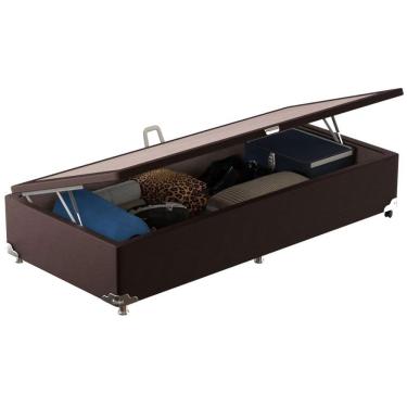 Imagem de Base Box Para Colchão De Solteiro Probel Com Baú Universal 34x88x188cm Café