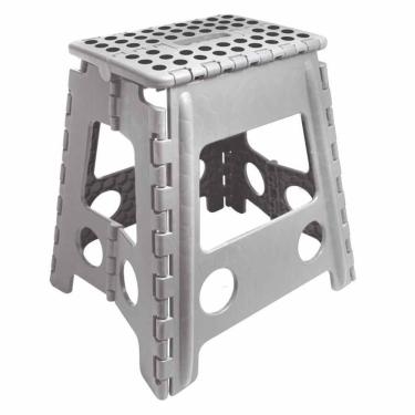 Imagem de Banco Dobrável De Plástico Cinza 39cm