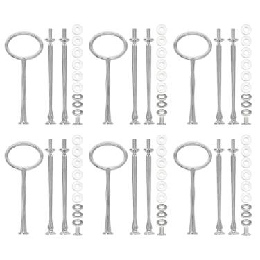 Imagem de Suporte para bolo, suporte para bandeja de sobremesa em camadas|Suporte de sobremesa com placa de exibição de doces de frutas de 3 camadas para festa,Suporte de torre de bolo em camadas de liga de z