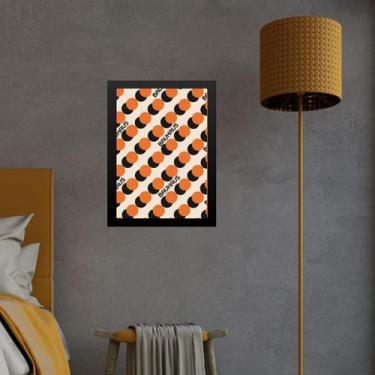 Imagem de Quadro Bauhaus Laranja E Preto - Bolinhas 33X24Cm - Vidro - Quadros On