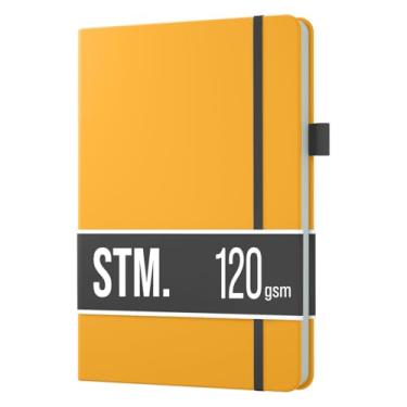 Imagem de Scribbles That Matter A5 Bullet Dotted Journal Notebook | Vegan Hard Cover, 120gsm bleedproof thick paper, 150 pages, 5.75 x 8.5in, 2 bookmarks, tab stickers, penloop | For Work | Mustard