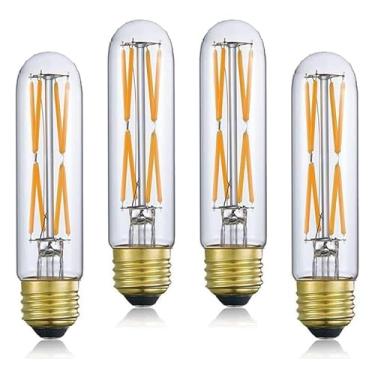 Imagem de Adshen-US Lâmpadas Tubulares Led T10 De 8 W Com Dimerização, Branco Quente, 2700 K, Edison Light, Equivalente A 80 W, Vintage Tubulares, E26, Base Média Para Luminárias Mesa E Pendentes. (Pacote 4)