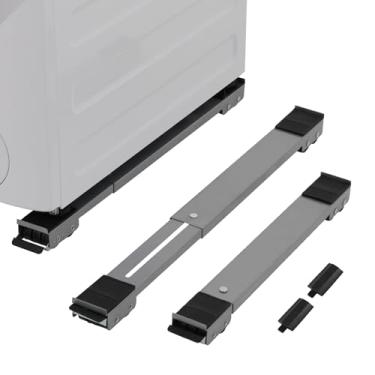 Imagem de LUCKUP Rolos Para Eletrodomésticos De Alta Resistência, Suporte Extensível Máquina Lavar, Móveis, Base Geladeira Móvel, Lavadora E Secadora 660 Lbs, Prata