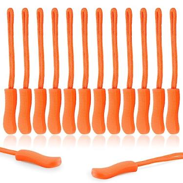 Imagem de CooBigo Pacote Com 12 Puxadores De Zíper Para Substituição, Aba Substituição Bolsa Golfe Mochila, Jaquetas, Calças, Botas, Casacos, Malas - Laranja (Extensor Universal)