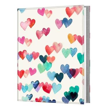 Imagem de FINTIE Álbum De Fotos 8X10 - 52 Bolsos, Capa Couro Vegano Premium, Álbuns Fotos, Coleção Portfólio Arte, Família/Casamento/Aniversário, Chovendo Corações