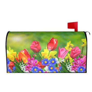 Imagem de Kawani Capas Para Caixas De Correio Com Flores Primavera E Verão, Narcisos Magnéticos, Tulipas, Margaridas, Decoração Páscoa, Dia Das Mães, Correio, Capa Caixa Tamanho Padrão 18 X 21 Pol. Jardim Ext
