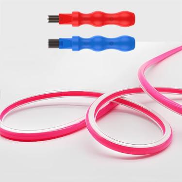 Imagem de JARBIH Capa De Fita Led Flexível Neon Separada, 16,4 Pés, 8 Mm, Difusora Silicone Dobrável E Antidesgaste Com 2 Cortadores, Rgb Para Bar, Carro, Decoração Casa Áreas Externas (Rosa-Avermelhado)