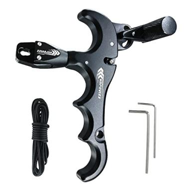 Imagem de xxiaojun Gatilho Auxiliar Para Arco Composto E Corda De 10 Pés Em D, Liberação Polegar Ajustável 4 Dedos, Auxiliares Liga Alumínio, Caça Ao Ar Livre, Flecha Adulto