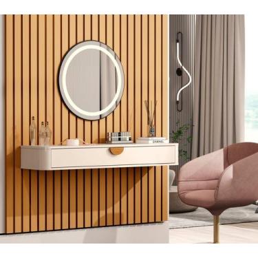 Imagem de Aparador Nicho Suspenso Sala Com Gaveta Cor Off White - JB Móveis - JB