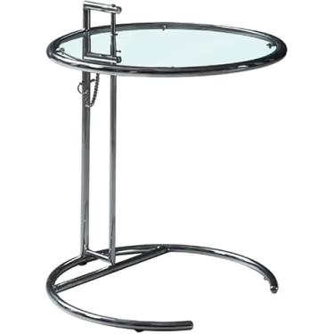 Imagem de Mesa De Café Em Forma De C Ajustável Em Altura Mesa Lateral De Meados Do Século Para Sala De Estar Quarto Varanda Escritório