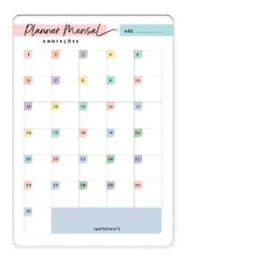 Imagem de Quadro Lousa Magnética Planner Imã Porta Recados (Mod 3)