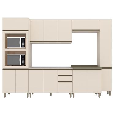 Imagem de Cozinha Completa Connect 6 Peças com Paneleiro - Móveis Henn  Off White
