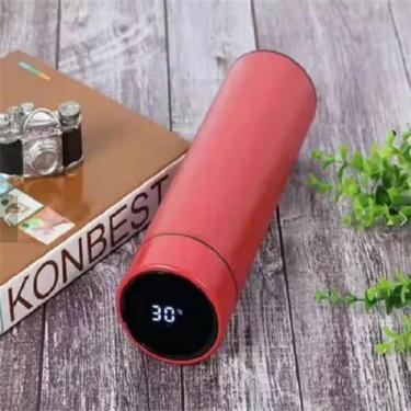 Imagem de Garrafa térmica aço inox com medidor digital de temperatura 500ml - HW