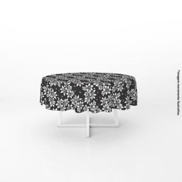 Imagem de Toalha de Mesa Redonda Flor - PRESENTE-BRINDE, Preto
