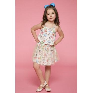 Imagem de Conjunto Saia de Tule + Cropped "A Barata Diz Que Tem" - Saia de Filó,