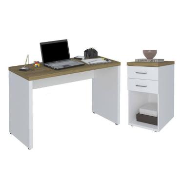 Imagem de Conjunto Escrivaninha E Gaveteiro Bona Olmo Branco