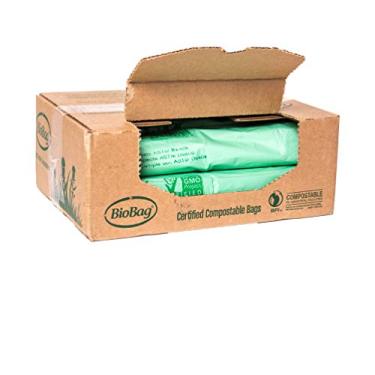 Imagem de Biobag, a bolsa compostável original, forros de lata, ASTMD6400, produtos biodegradáveis Institute & VINCOTTE OK Home certificados, 172 litros, 60 sacos