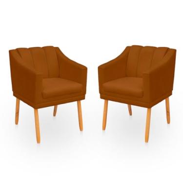 Imagem de Kit 2 Poltronas Cadeira para Sala Confortável e Moderna Mila Suede (Terracota)