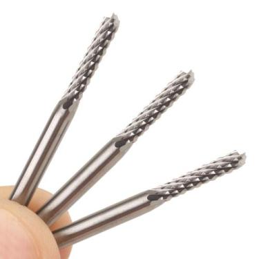 Imagem de 3 Fresa Raiada Dupla Metal Duro Dremel 2,5 mm Pcb Qualidade - PDG VARI