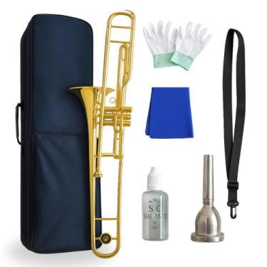 Imagem de Trombone De Três Pisto Longo Em Bb Laqueado Profissional - Bell