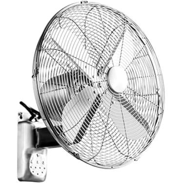 Imagem de Ventilador De Parede De 16 Polegadas Com Lâminas De Metal Puxar Corda Controle Remoto Ventilador Elétrico De Suprimento De Ar De Grande Angular Ventilador Elétrico De Resfri, Silver, 18 in
