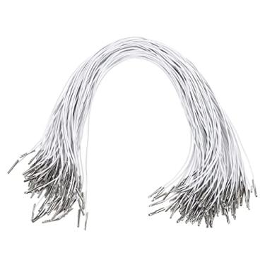 Imagem de SHINEOFI 50 Peças De Cordões Elásticos Farpados Com Pontas Metal, Laços Brancos Para Máscaras, Cordões, Chapéus Festa, Projetos Artesanato Faça Você Mesmo, Cordas, Fios, Extensores Emblemas Encadern