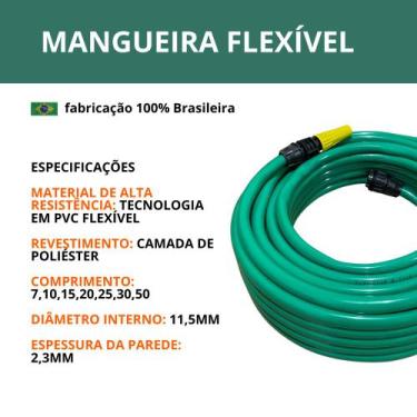 Imagem de Mangueira Jardim Reforçada GardenFlex Lisa Flexível Borracha agua 50 3