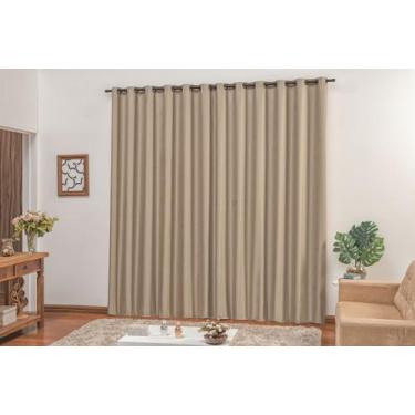 Imagem de Cortina longa 4,00x2,70 sala ou quarto bege Madrid - EMPÓRIO DO LAR