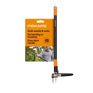 Imagem de Fiskars Ferramenta extrator de ervas daninhas de 3 garras, capina de jardinagem, ferramenta manual de remoção de ervas daninhas com cabo ergonômico de 99 cm de comprimento com mecanismo de fácil