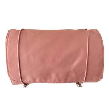 Imagem de OKJHFD Roll Up Makeup Bag with 4 Detachable Zipper Pouches Transparent Fine Mesh Travel Cosmetic Toiletry Bag Detachable Makeup Bag Transparent Mesh Material,Large Capacity Travel