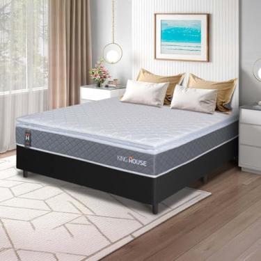 Imagem de Conjunto Box Preto Luanda Cinza Espuma D28 Viúva 128x188x62 - King House