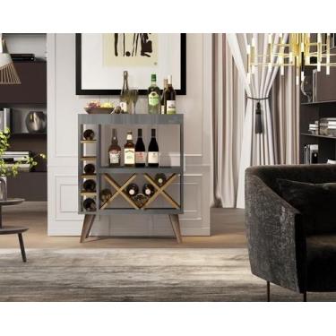 Imagem de Aparador com Adega Chateau Ônix/Madeirado 82,5x0,67x0,31cm - Comprar M