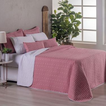 Imagem de Kit Colcha Cobre Leito Casal Queen Size Bordado Urbany Hipercal 400 Fios Poliéster