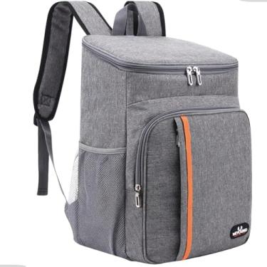 Imagem de Mochila Térmica Cooler Praia Passeio Bag Marmita Cerveja Vinho Viagem Bolsa 18 Litros (Cinza)