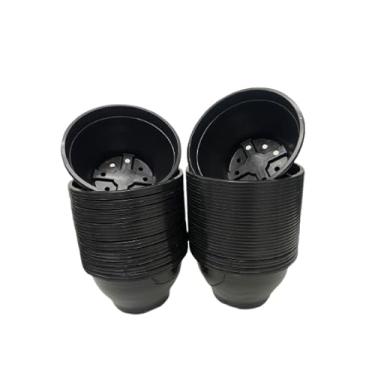 Imagem de 50 Vaso Cuia 18 Preto Brilhante Resistentes para Plantas e decoração 1,8 Litros