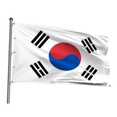 Imagem de Bandeira da Coreia do Sul Extragrande 30 x 45 m Bandeira Nacional de Poliéster da Coreia do Sul Gigante com 5 Ilhós para Decoração de Festa Patriótica Sul-Coreana de Festivais (Coreia do Sul, 30 x 45