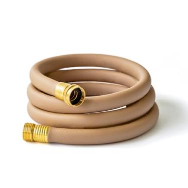 Imagem de Mangueira de jardim curta de 4,3 m, mangueira líder | Mangueira de extensão de 4,3 m ao ar livre | Mangueiras de jardim caramelo, mangueira líder para carretel de mangueira, resistente a dobras,