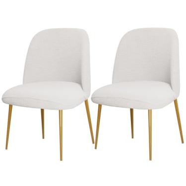 Imagem de 2pcs Curved Back Upholstered Dining Chair Covers, Armless Stretch Chair Cover, Reusable Protector Dining Chair for Office Dining Room Banquet Home Party Decor(White)