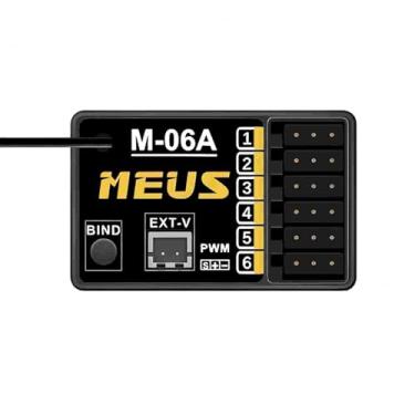 Imagem de MEUS RACING Receptor RC de 2,4 GHz M-06A, controle de longo alcance, RX compatível com transmissor MEUS Racing RC ME-10B para carro/barco/tanque de controle remoto etc. (6CH)