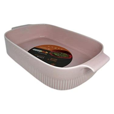 Imagem de Germer, Travessa retangular em porcelana, modelo assar ou servir, refratária, 2600 ml, Rosa