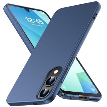 Imagem de JUNAUTTB Capa para Samsung Galaxy S25 Edge ultrafina fosca PC capa protetora rígida, proteção de lente, capa de telefone simples durável slim fit azul JUS13-32