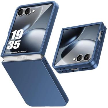 Imagem de JUNAUTTB Capa para Samsung Galaxy Z Flip7 5G ultrafina fosca PC capa protetora rígida, proteção de lente, capa de telefone simples durável slim fit azul JUS13-35