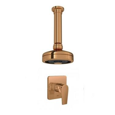 Imagem de Kit Ducha Acqua Plus Teto E Acabamento Monoc. Red Gold Deca