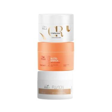 Imagem de Kit Wella Cronograma Capilar Fusion, Enrich e Oil 150ml, Tratamento Co