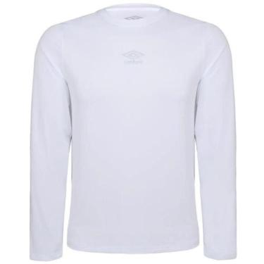 Imagem de Camisa Térmica Diamond Touch Ml Umbro Masculina, Branco, GG, Masculino